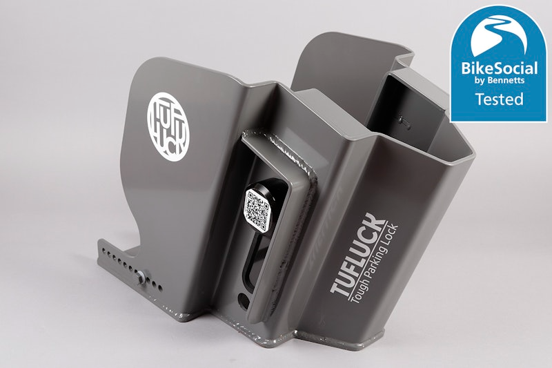 TufLuck - Tough Motorcycle Parking Lock - Wheel Lock & Ground Anchor