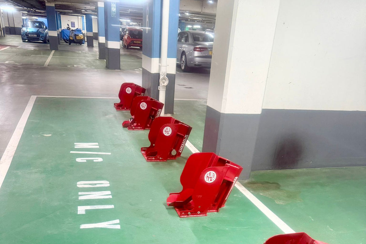 TufLuck installed in a car park motorcycle bay
