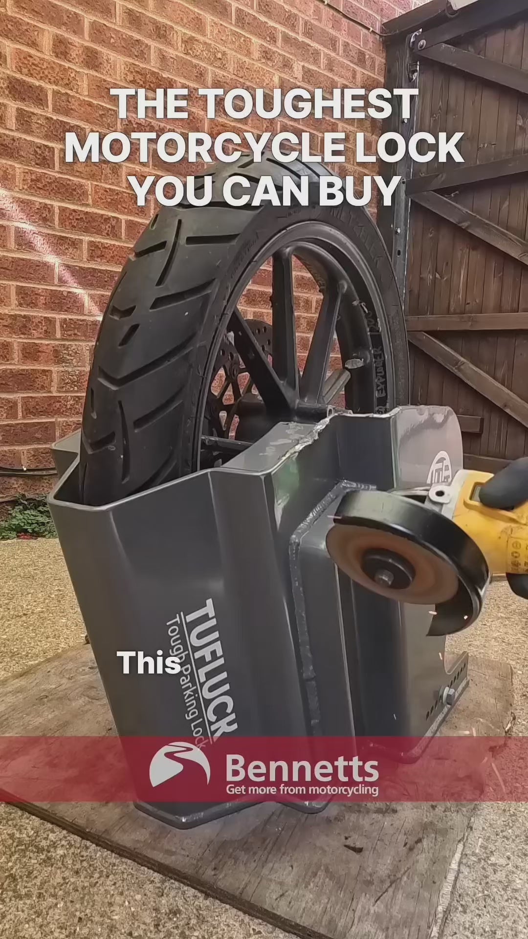 TufLuck - Ground Anchor & Wheel Chock - Tough Motorcycle Parking Lock ...